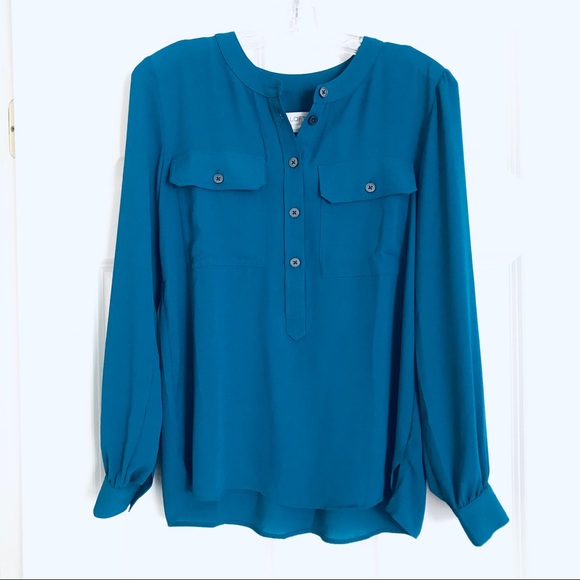 LOFT Tops - Henley Utility Blouse